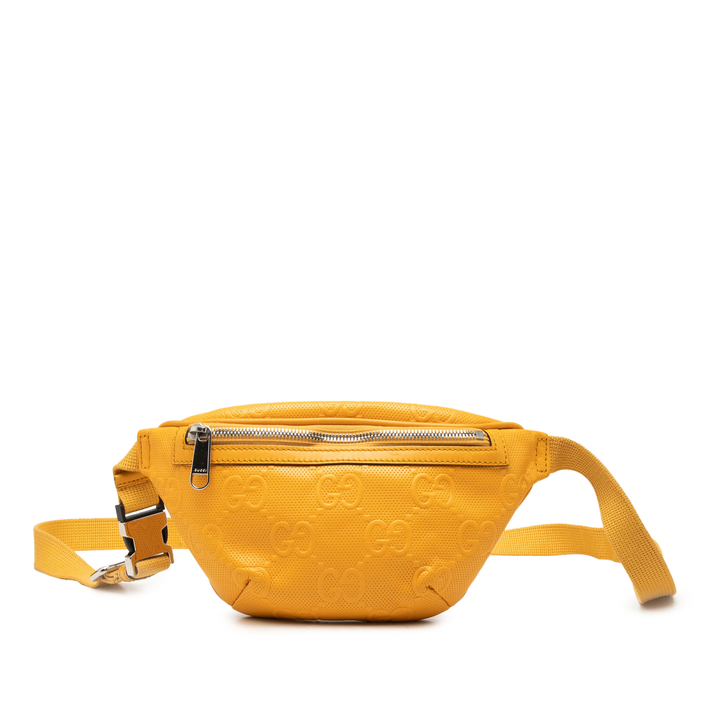 Pre-Loved Gucci GG Embossed Perforated Calfskin Belt Bag